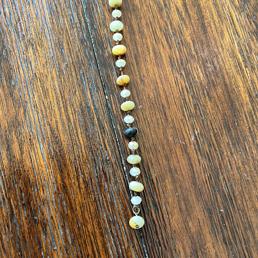 Suede and Stone Lariat Necklace - Picture 2 of 5